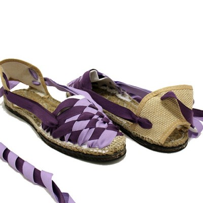 Espadrilles Plaited Lilac Dark and Light Lilac