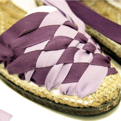 Espadrilles Plaited Lilac Dark and Light Lilac