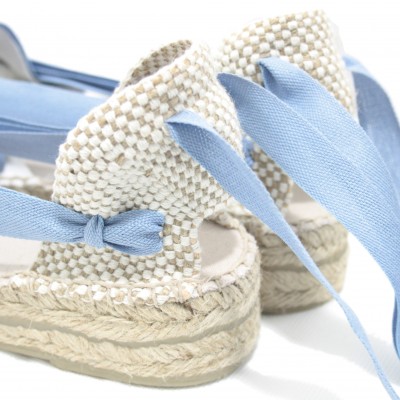 Mid Heel Espadrilles Tres Vetes Blue