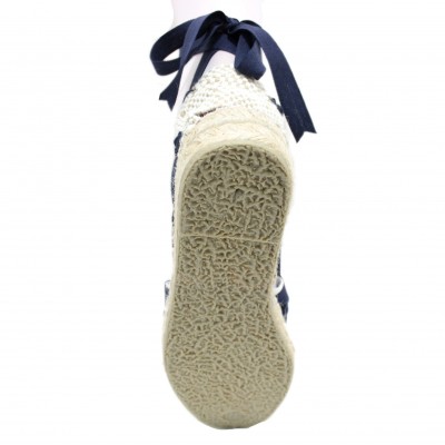 Mid Heel Espadrilles Tres Vetes Navy Blue