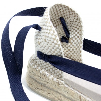 Mid Heel Espadrilles Tres Vetes Navy Blue