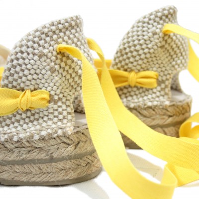 Mid Heel Espadrilles Tres Vetes Yellow