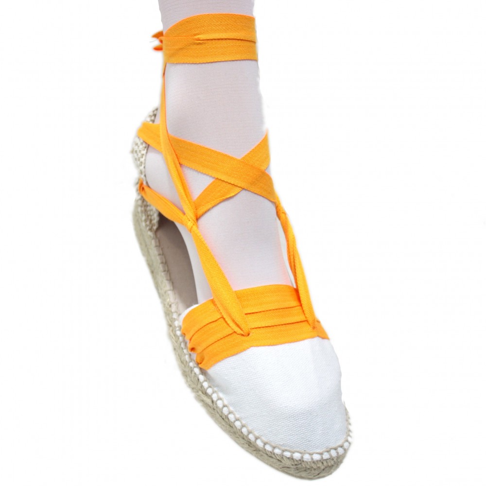 Mid Heel Espadrilles Tres Vetes Light Orange