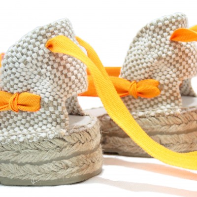 Mid Heel Espadrilles Tres Vetes Light Orange