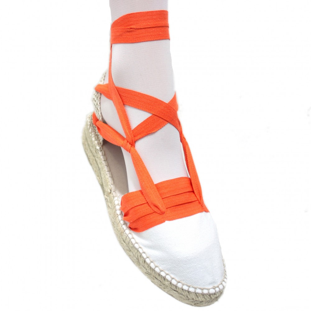 Mid Heel Espadrilles Tres Vetes Orange