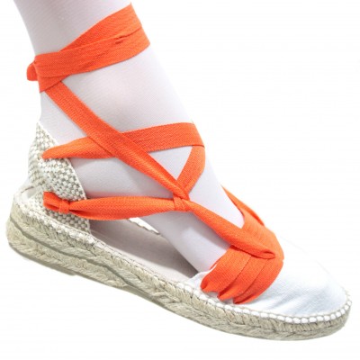 Mid Heel Espadrilles Tres Vetes Orange