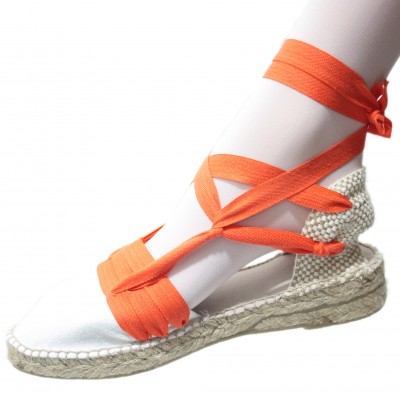 Mid Heel Espadrilles Tres Vetes Orange