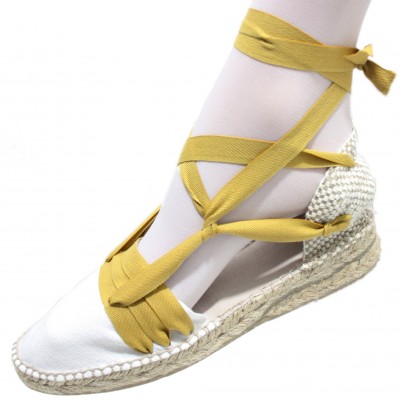 Mid Heel Espadrilles Tres Vetes Mustard