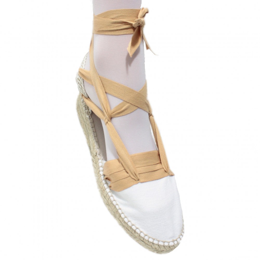 Mid Heel Espadrilles Tres Vetes Light Brown