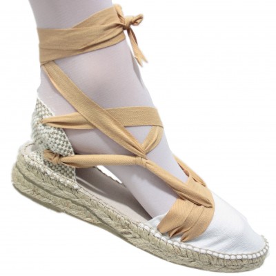 Mid Heel Espadrilles Tres Vetes Light Brown