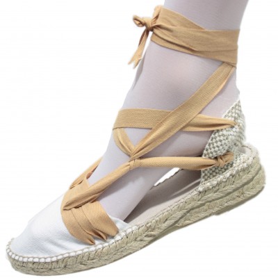 Mid Heel Espadrilles Tres Vetes Light Brown