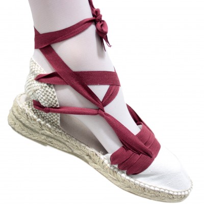 Mid Heel Espadrilles Tres Vetes Maroon