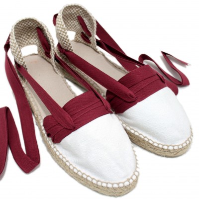 Mid Heel Espadrilles Tres Vetes Maroon