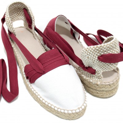 Mid Heel Espadrilles Tres Vetes Maroon