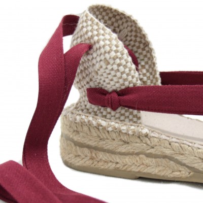 Mid Heel Espadrilles Tres Vetes Maroon