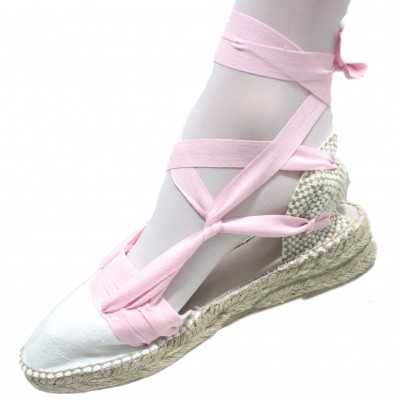 Mid Heel Espadrilles Tres Vetes Light Pink