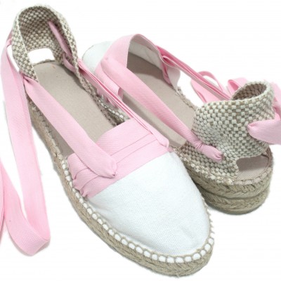 Mid Heel Espadrilles Tres Vetes Light Pink