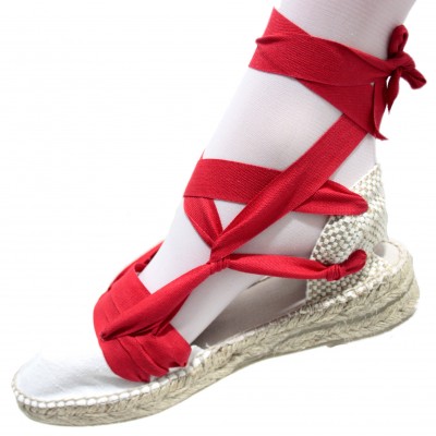 Mid Heel Espadrilles Tres Vetes Red